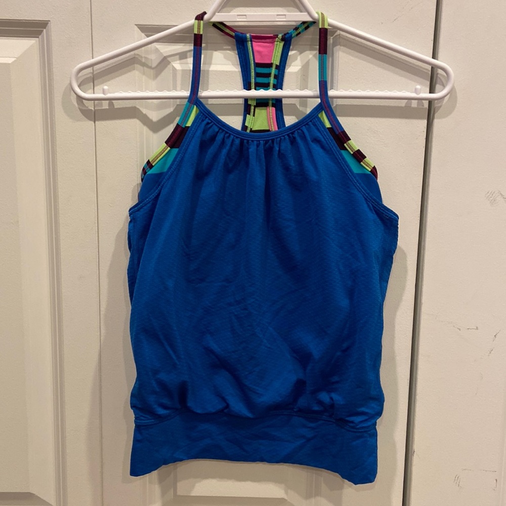 Ivivva Blue and Striped Double Dutch Tank Top
